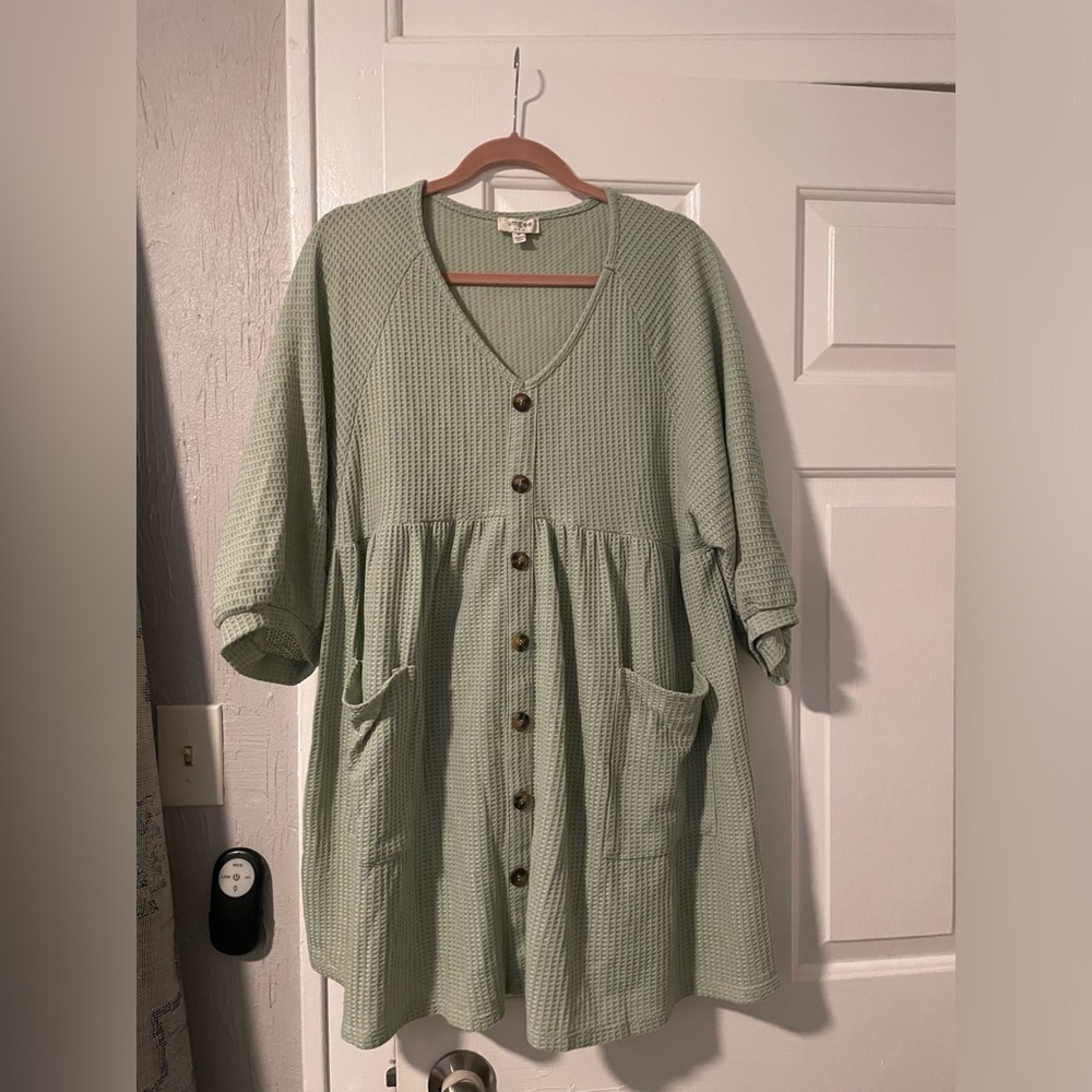 Oversized Sea Foam Babydoll Dress